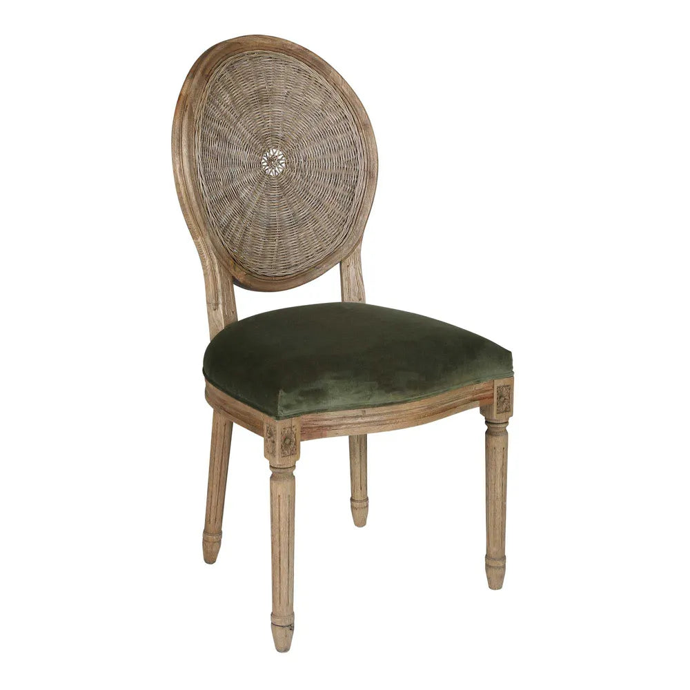 Marinha Oak Chair with Olive Seat Upholstery