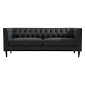 Tuxedo Button Tufted 3 Seater Sofa in Charcoal