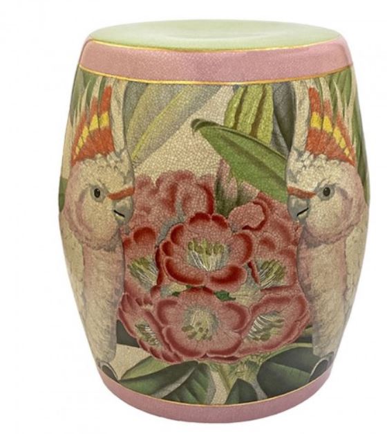 Cockatoo Porcelain Stool
