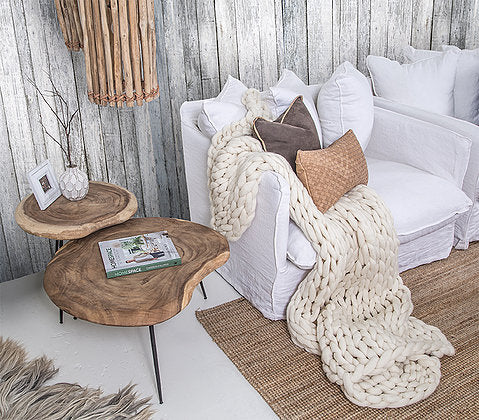 Luxury Plaid Throw - Cream