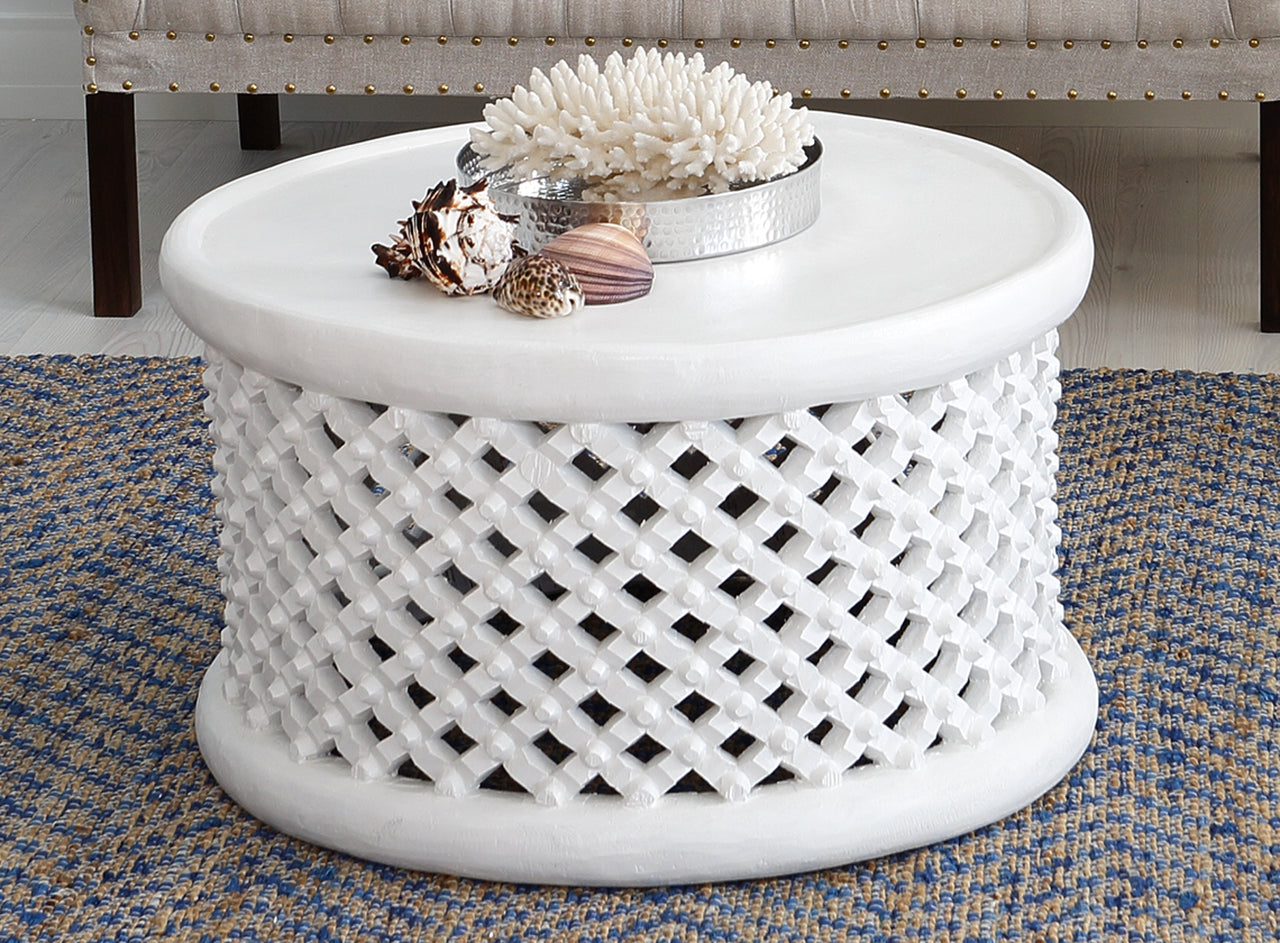 Bamileke Coffee Table in White