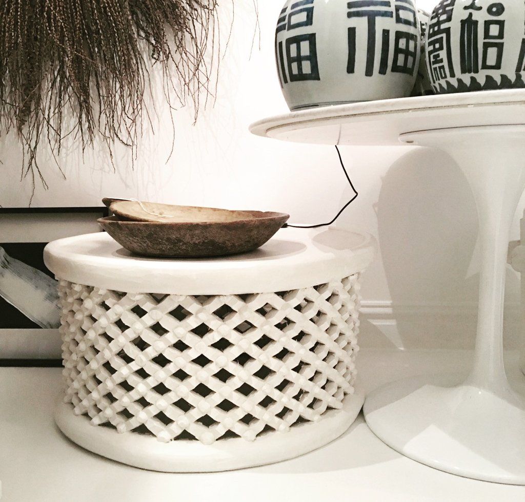 Bamileke Coffee Table in White