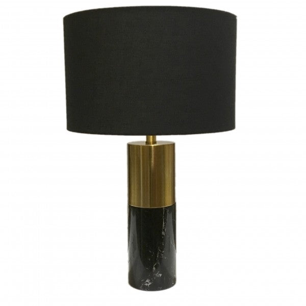 Black Marble Table Lamp with Shade