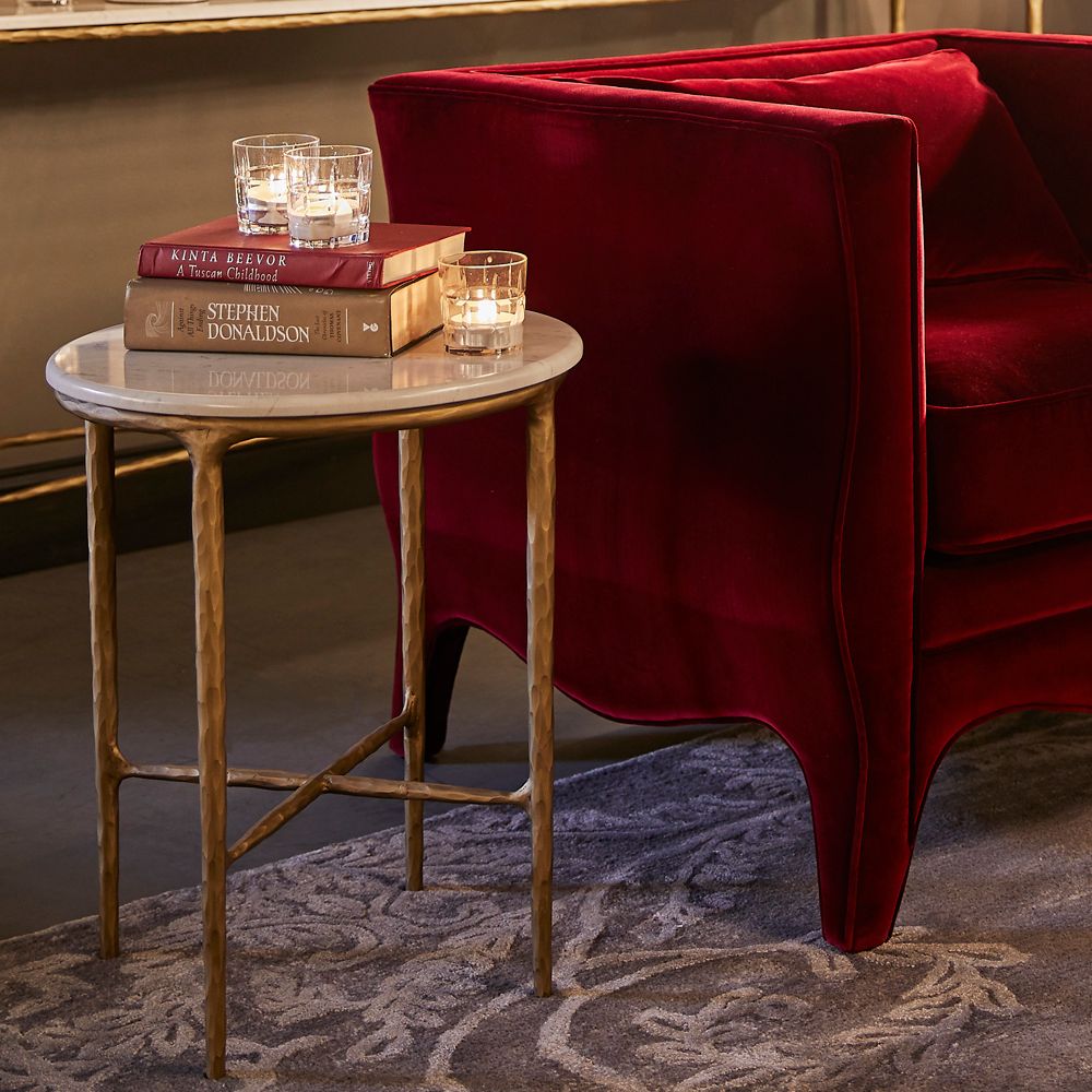 Heston Side Table in Brass