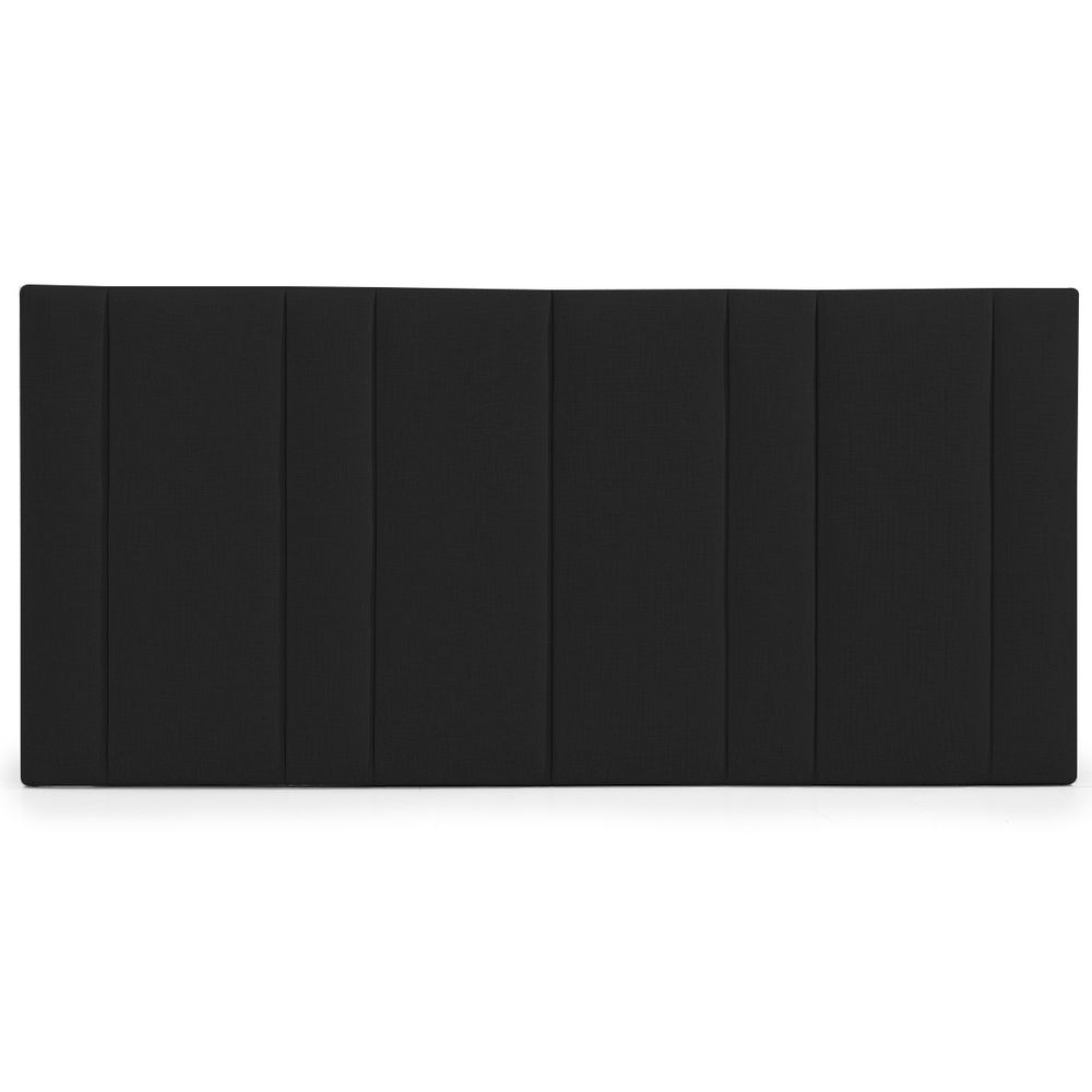 Bronx Panelled Queen Bedhead in Black Linen