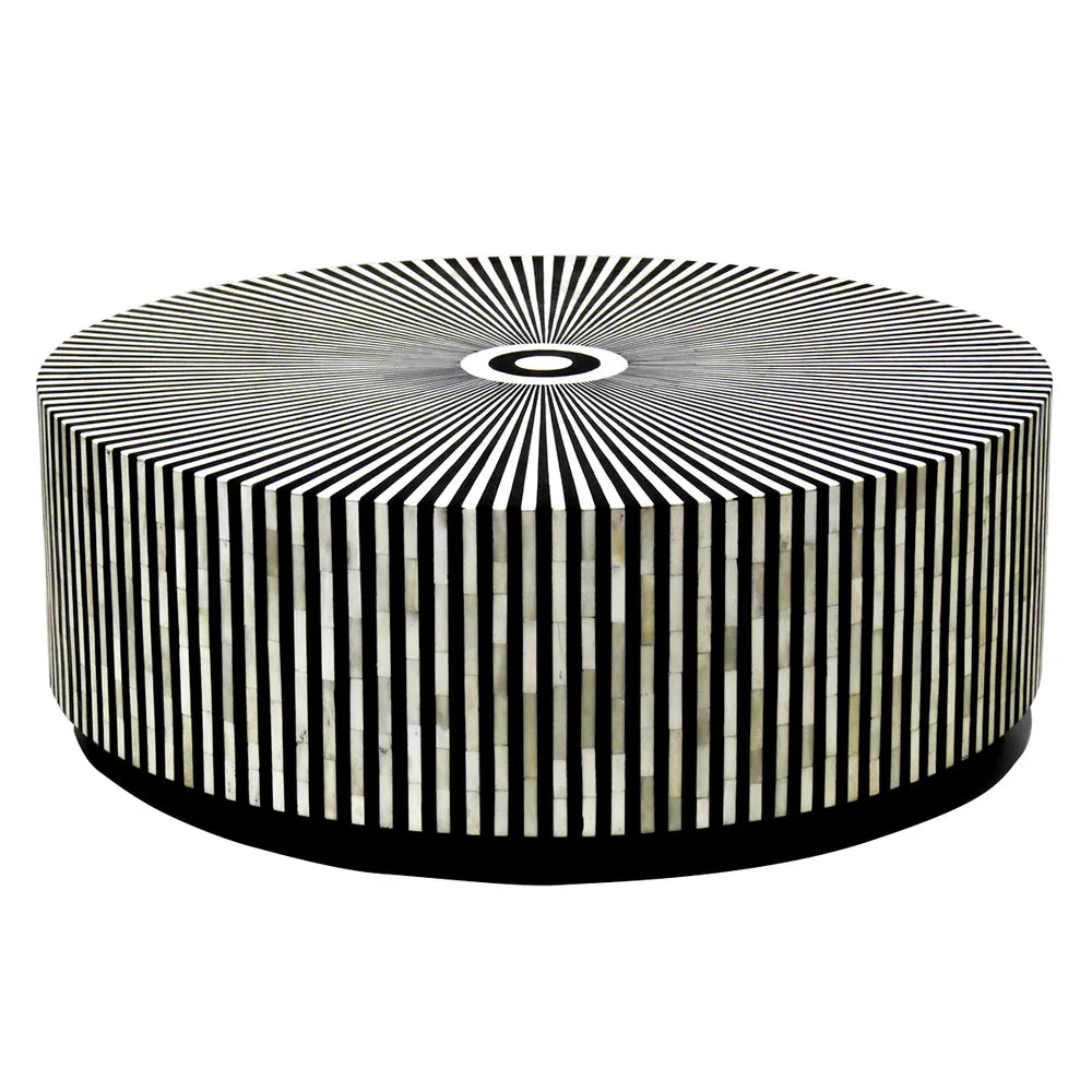 Makayla Bone Inlay Coffee Table in Black