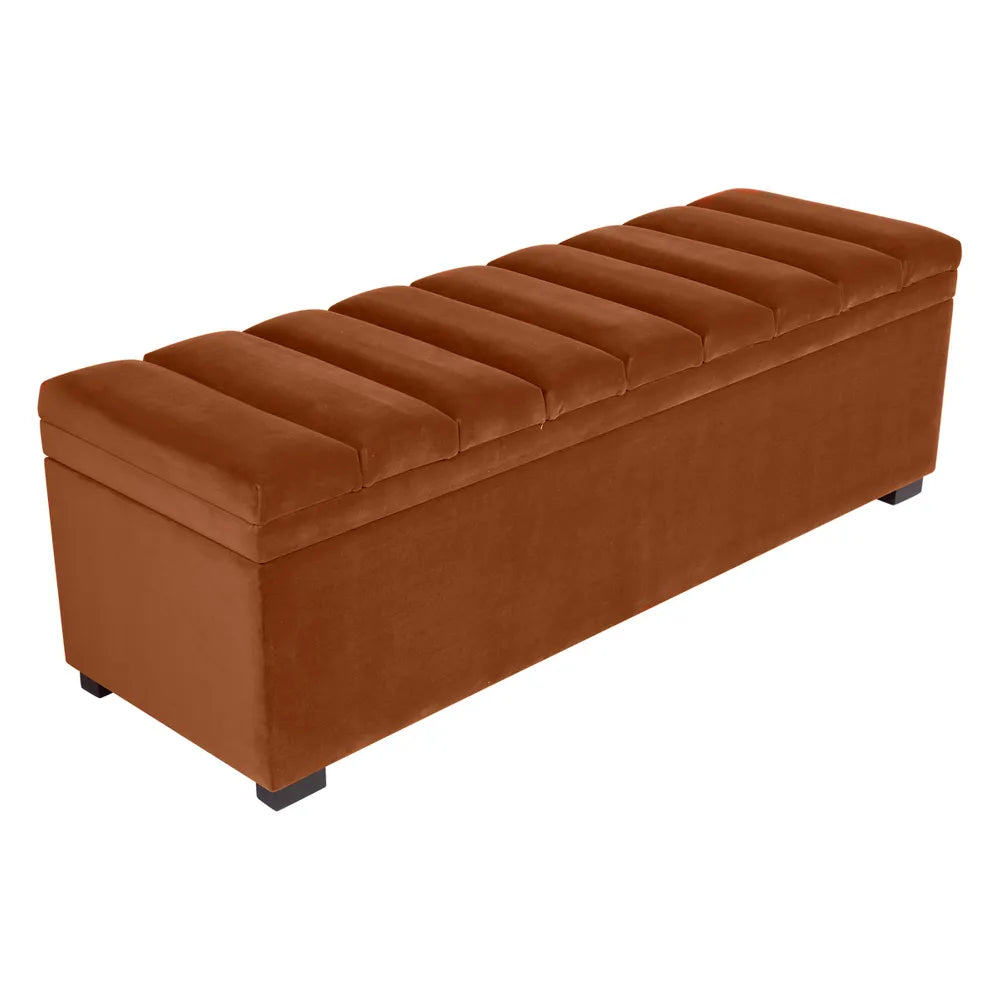 Soho Storage Bench Ottoman in Caramel Velvet