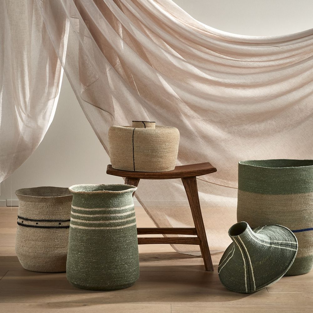 Kitta Woven Vase in Grey