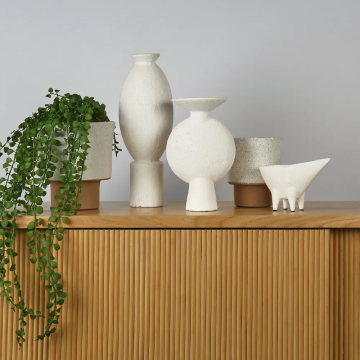 Miro Round Vase in White