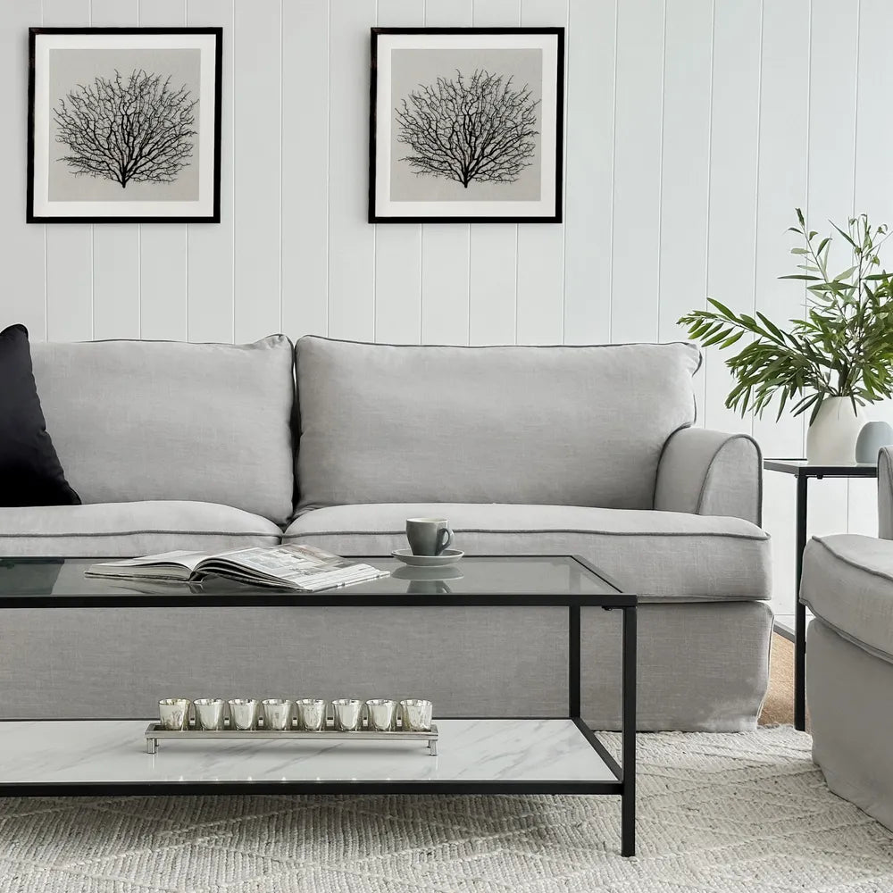 Denver Glass & Marble Coffee Table