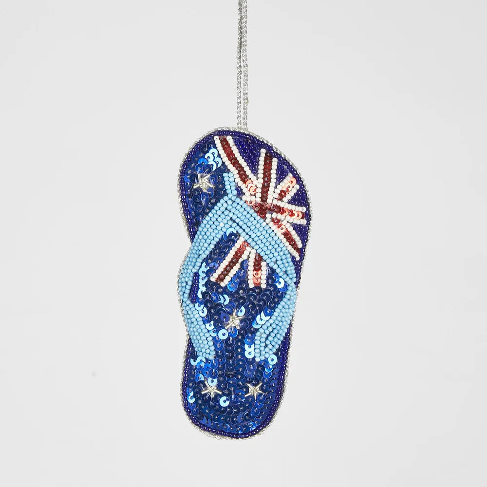Aussie Thong Sequin Hanging Decoration