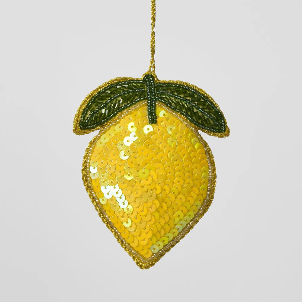 Lemon Sequin Hanging Decoration