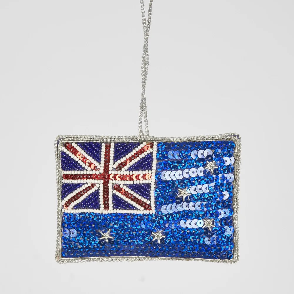 Aussie Flag Sequin Hanging Decoration