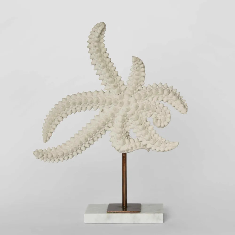 Hawaii Starfish with Marble Base in White