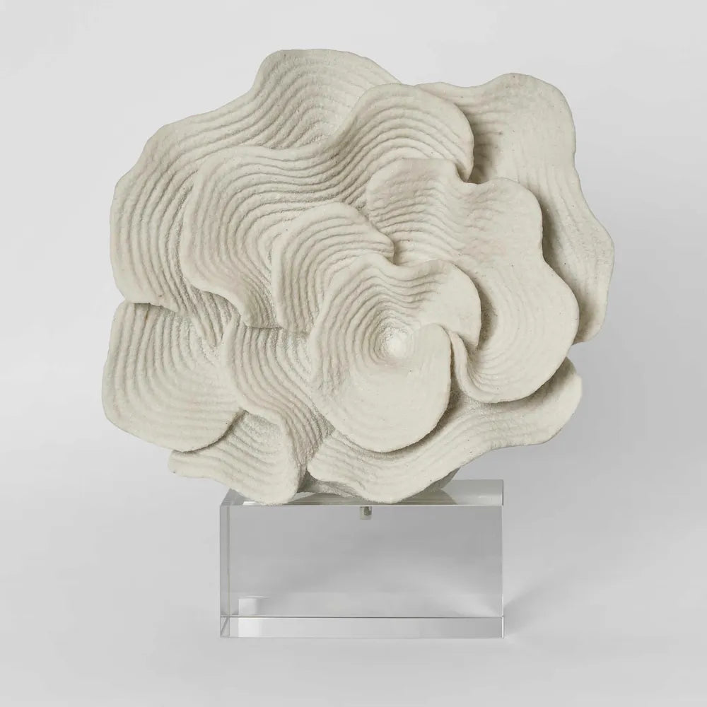 Maldives Coral with Glass Base in White