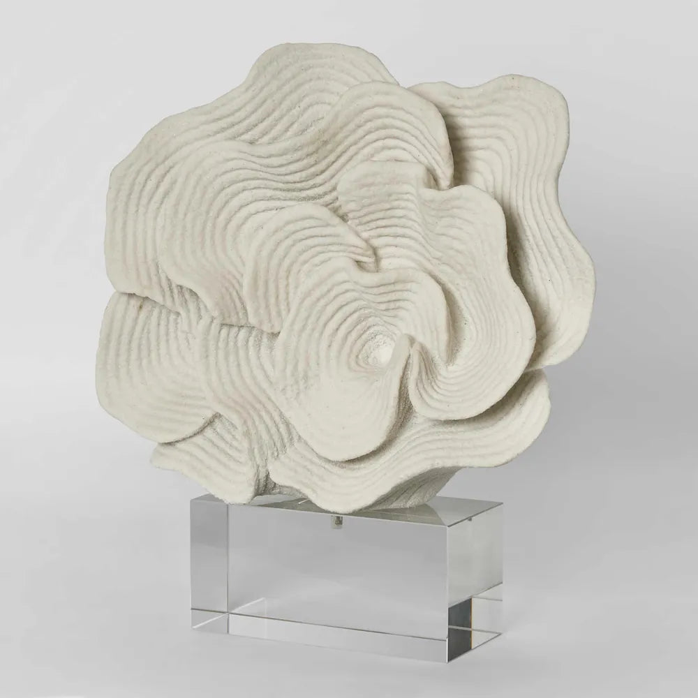 Maldives Coral with Glass Base in White
