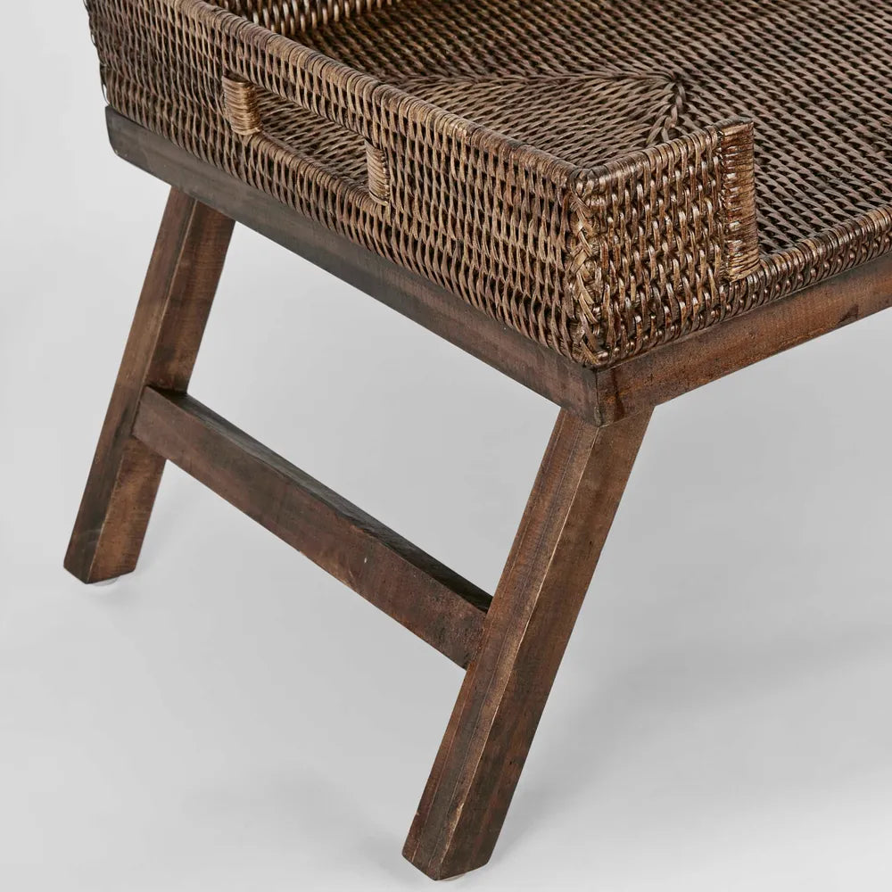Rattan Breakfast Tray in Brown