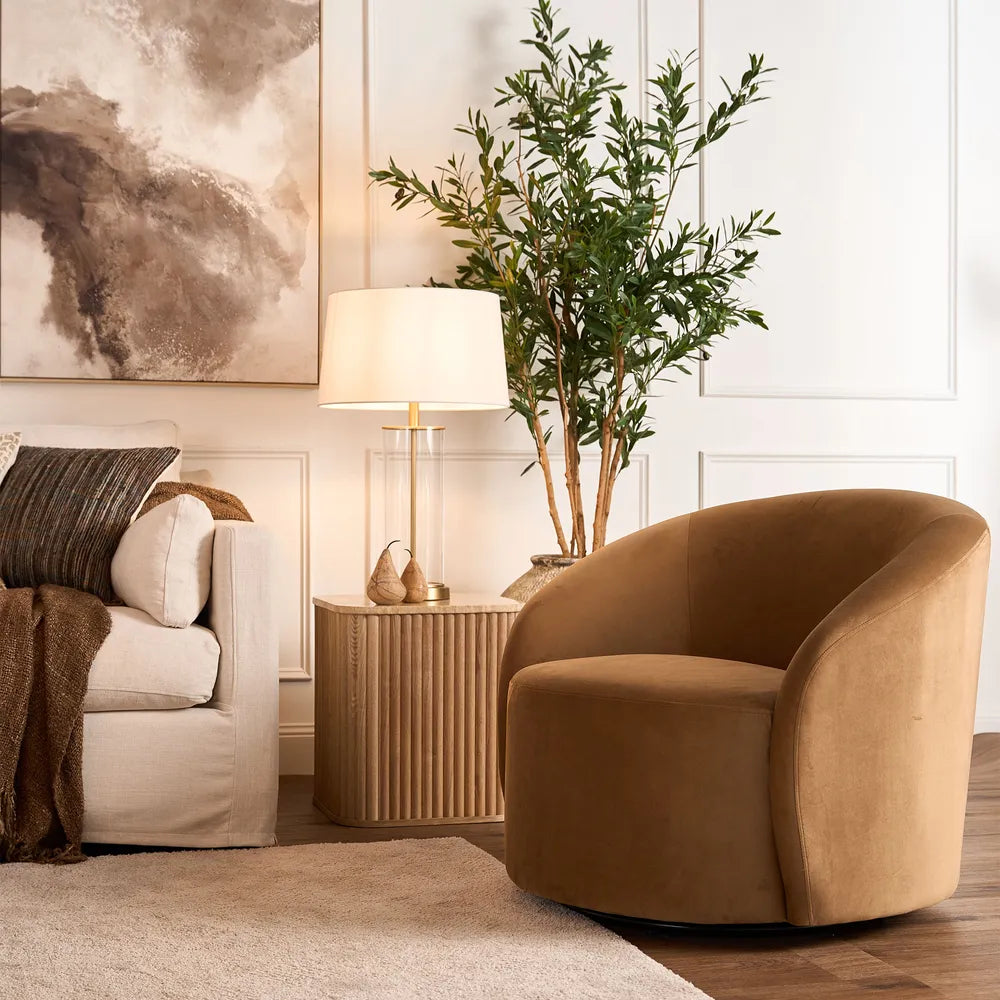 Sierra Swivel Chair in Toffee