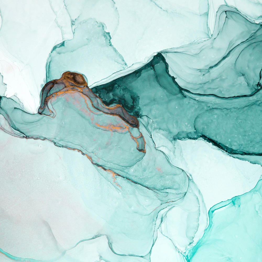 New Concept Moveable Wall Paper - Teal Resin Swirl