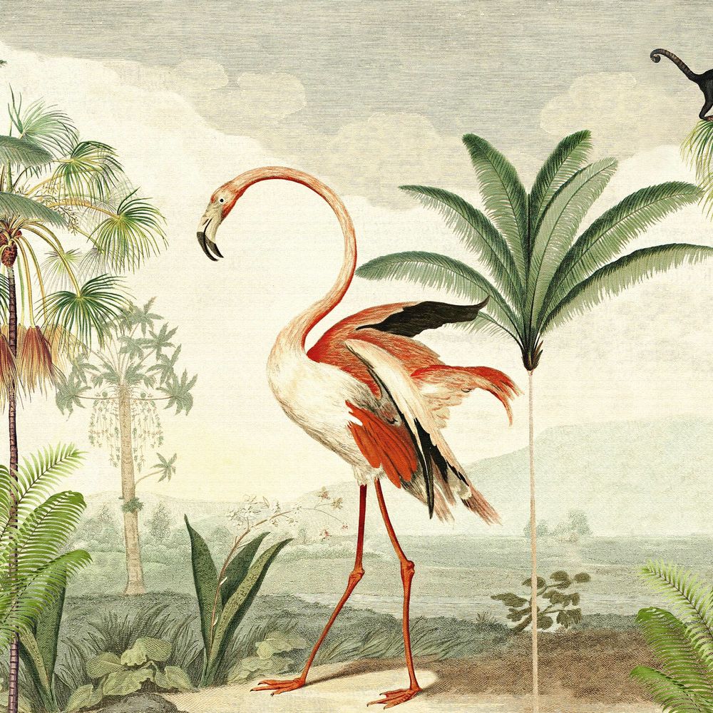 New Concept Moveable Wall Paper - Flamingo