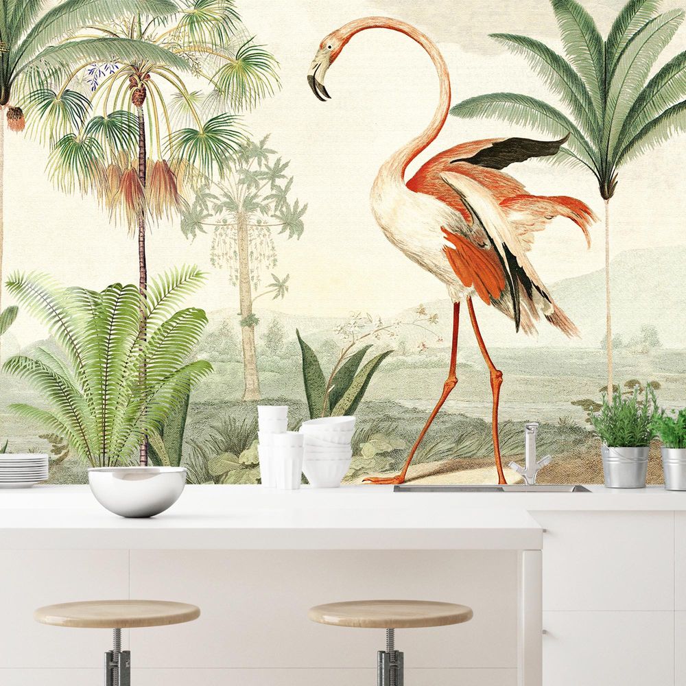 New Concept Moveable Wall Paper - Flamingo