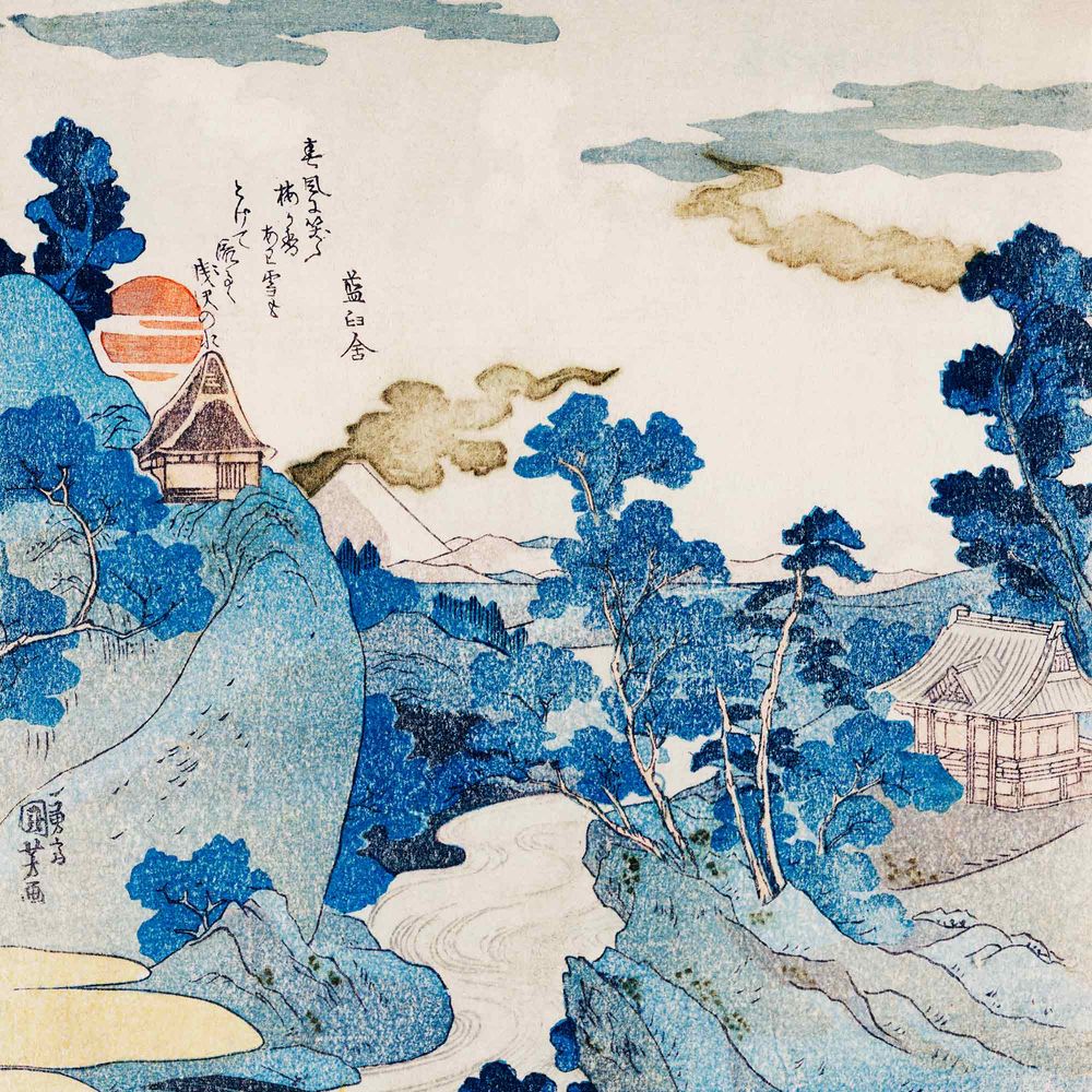 New Concept Moveable Wall Paper - Blue Willow