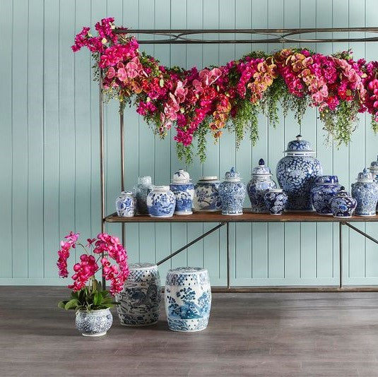 Hot Pink Orchid In Ceramic Planter