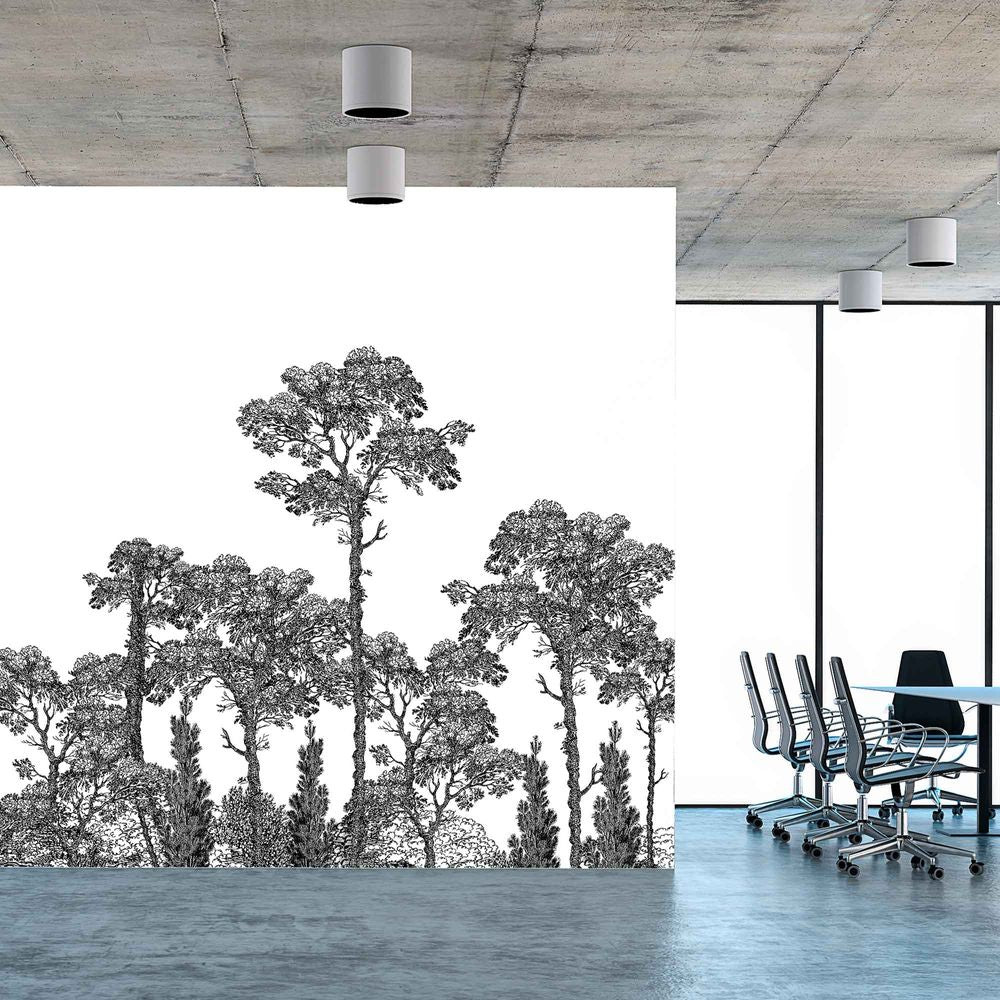 New Concept Moveable Wall Paper - Etched Trees