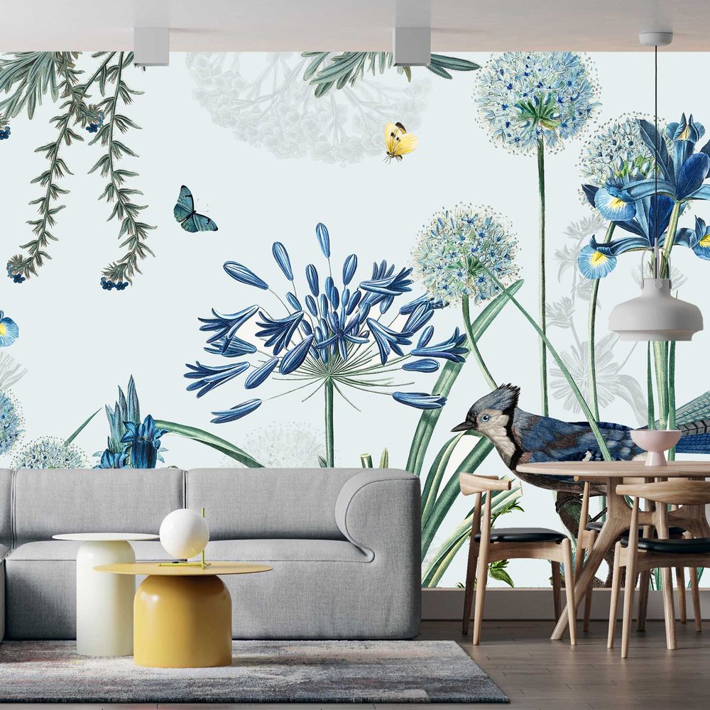 New Concept Moveable Wall Paper - Blue Bells & Agapanthus