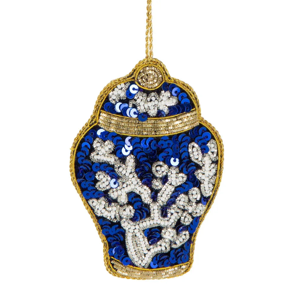 Ginger Jar Sequin Hanging Decoration