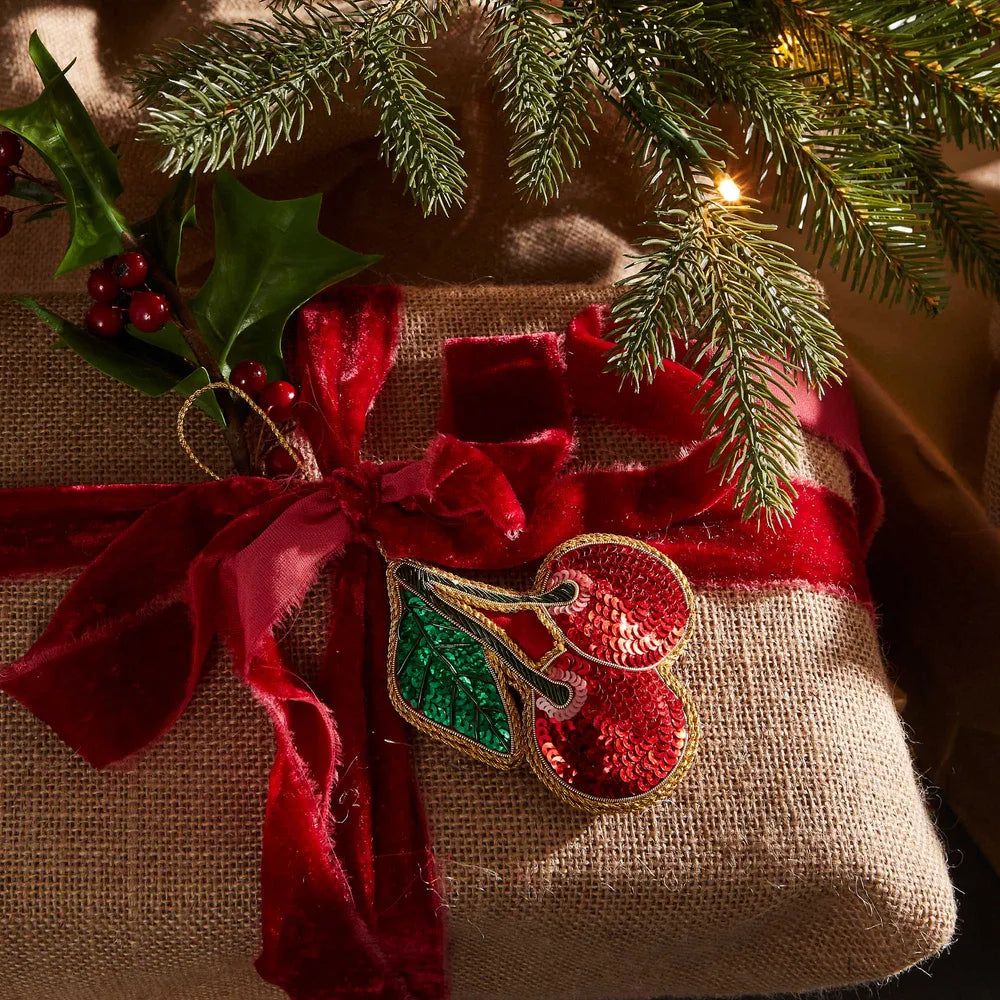 Cherry Sequin Hanging Decoration