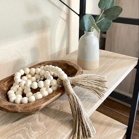 Saffron Wooden Hanging Beads