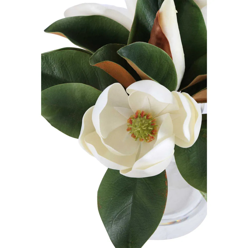 Magnolia Floral Arrangement in Glass Vase