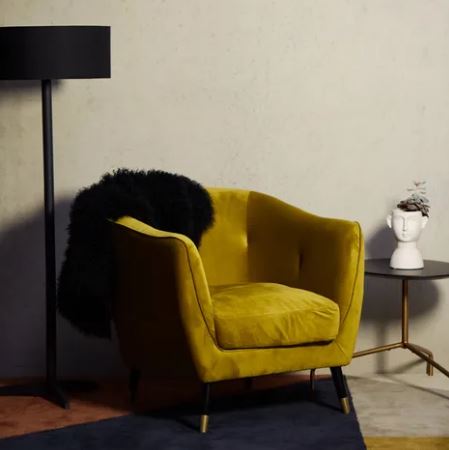Marple Tub Chair in Gold Velvet