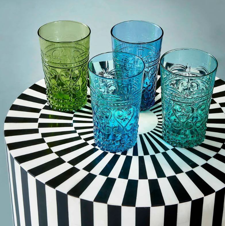 Bone Inlay Stripe Side Table