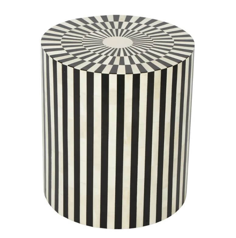 Bone Inlay Stripe Side Table