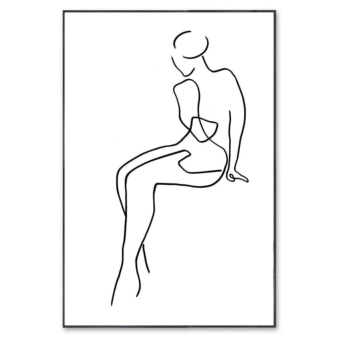 Sitting Female Body Sketch Wall Art