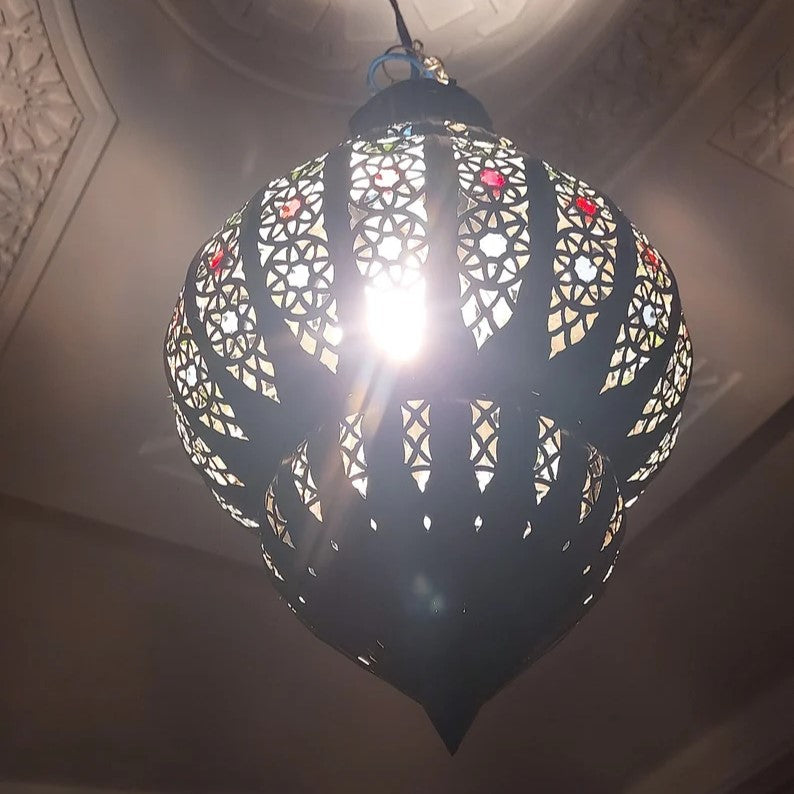Genuine Moroccan Fretwork Pendant Light Shade - Machluf