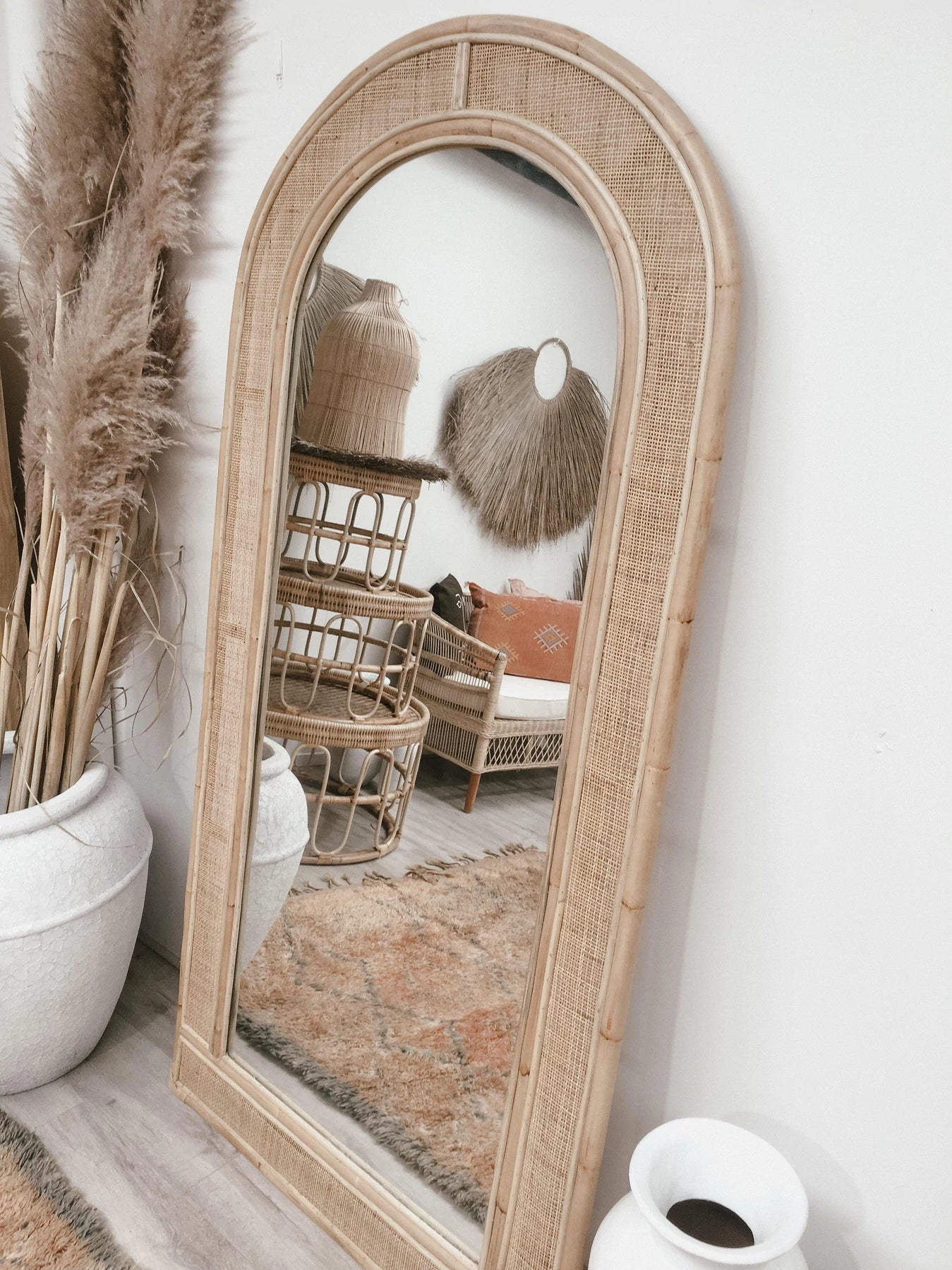 Rattan Seville Full Length Mirror