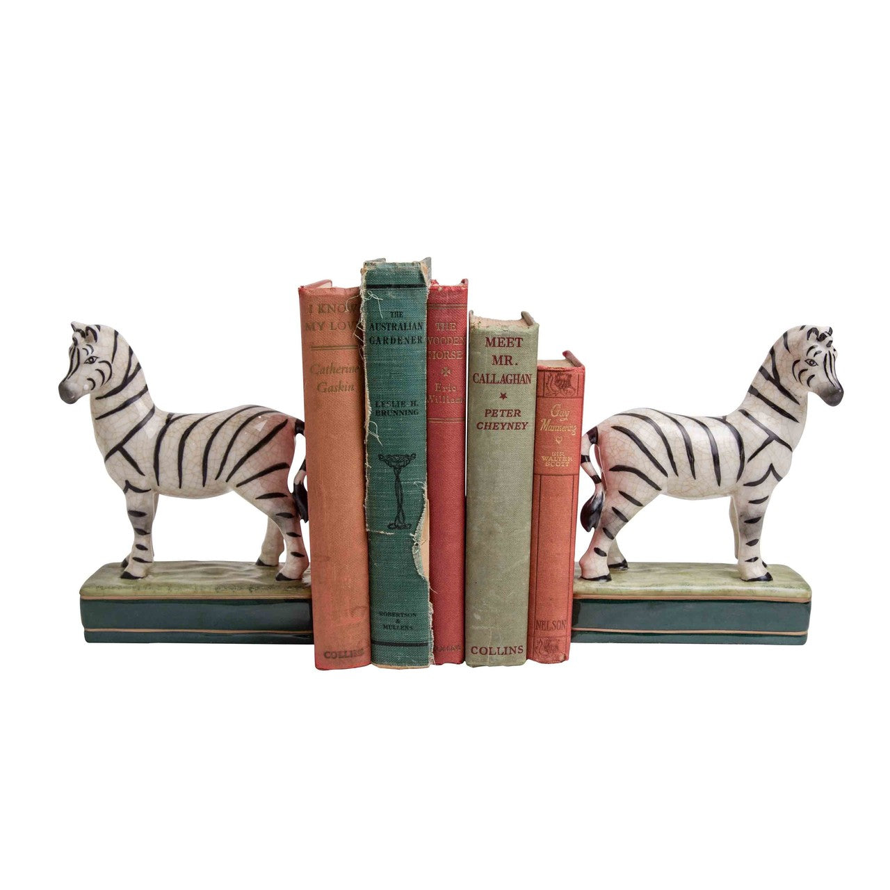 Cebra Porcelain Bookends