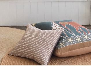 Malawi Cushion Range: Mud Boho Cushion Cover in Kalabash Design