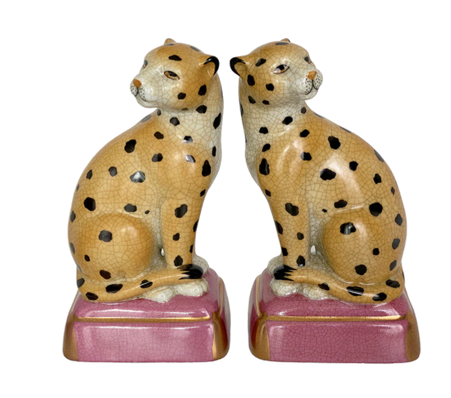 Leopard Porcelain Bookends