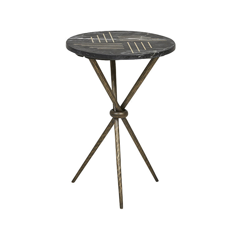 Marble Brass Inlay Side Table