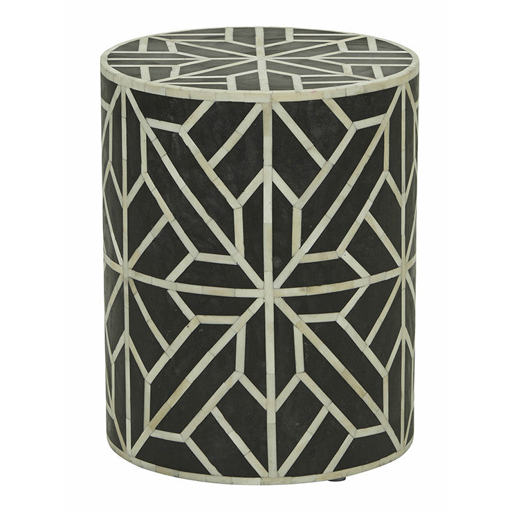 Pali Bone Inlay Geometric Side Table