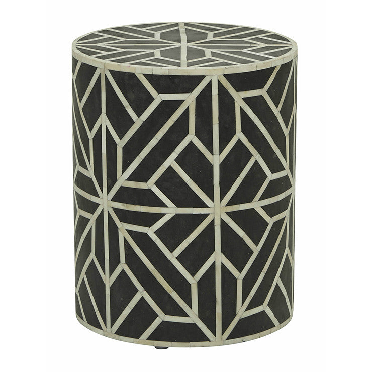 Pali Bone Inlay Geometric Side Table