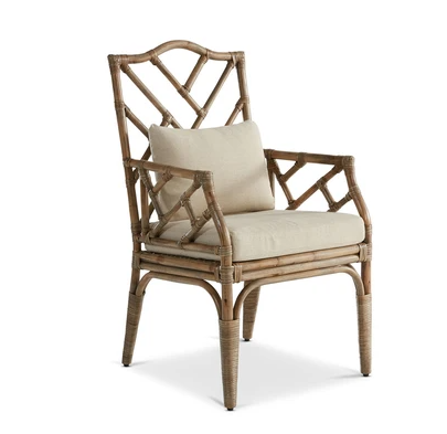 Ming Rattan Dining Chair with Arms