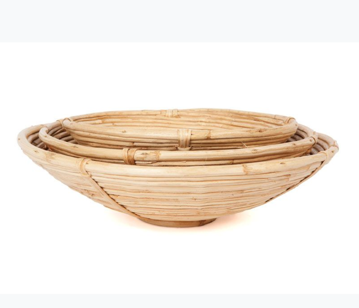 Naini (Set Of 3) Handmade Cane Decorative Fruit Bowls