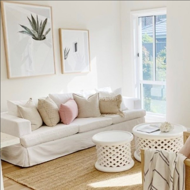 Newport Sofa in White Cotton