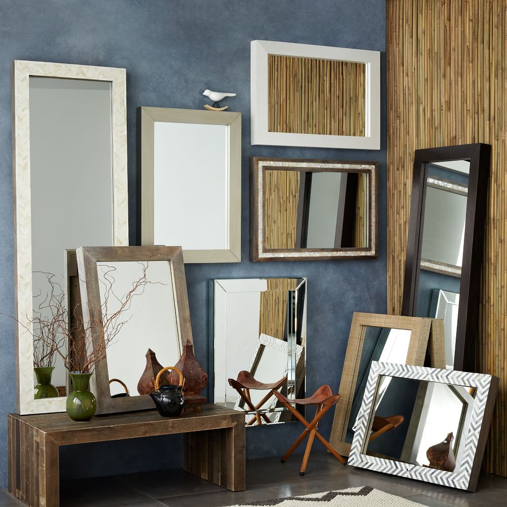 Bone Inlay Herringbone Wall Mirror