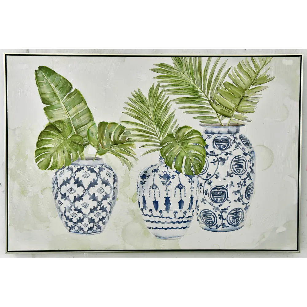 Vases with Leaves Wall Art
